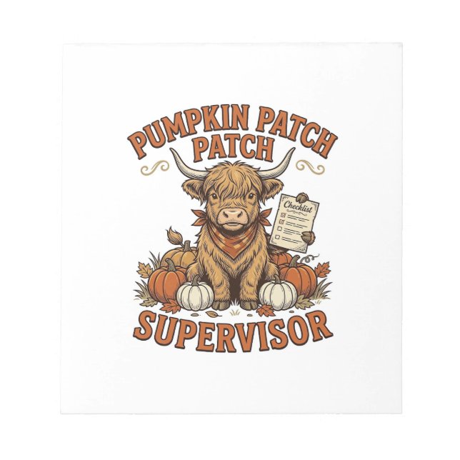 Pumpa Patch Övervakare Highland Ko Vintage Tröja Anteckningsblock (Framsida)