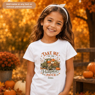 Pumpa Patch Personlig Halloween för Barn T Shirt