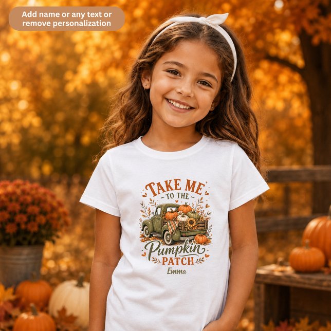 Pumpa Patch Personlig Halloween för Barn T Shirt (Skapare uppladdad)