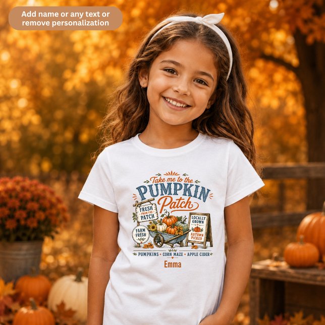 Pumpa Patch Personliga Barn Halloween T Shirt (Skapare uppladdad)