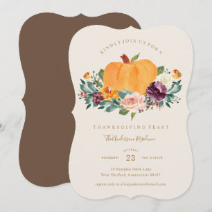 Pumpa Patch Thanksgiving Middagsinbjudan Inbjudningar