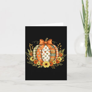 Pumpa Patchwork Blomma Thanksgiving Höst Fall Kort