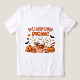 Pumpa Picknick Söt Spöke Halloween T Shirt