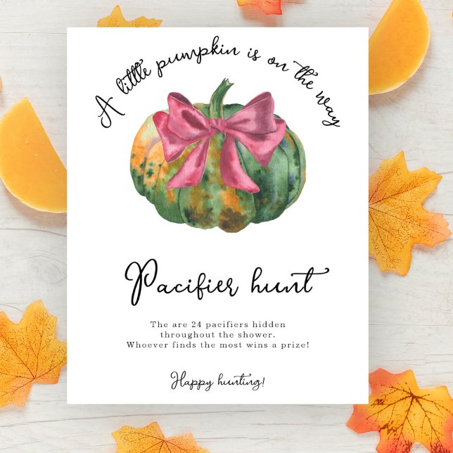 Pumpa pilbåge baby shower Sugsnapp-jakt spel Poster (Skapare uppladdad)