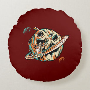 Pumpa Planet Halloween Rymden Rund Kudde