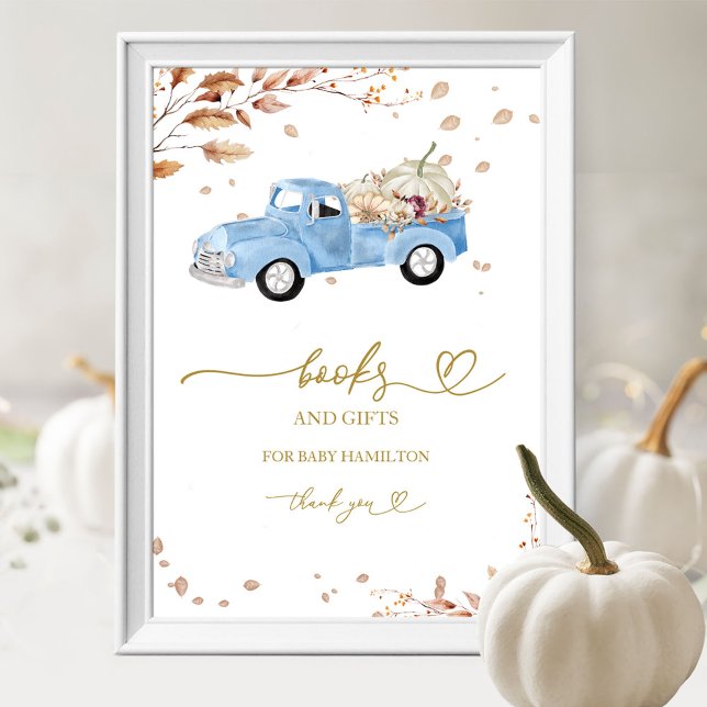 Pumpa Pojke Höstböcker För Baby Tecken Poster (Skapare uppladdad)