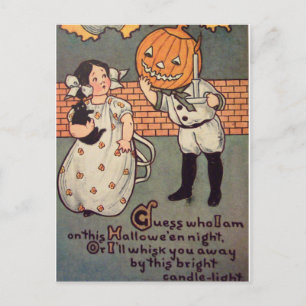 Pumpa Pojke (Vintage Halloween-kort) Vykort