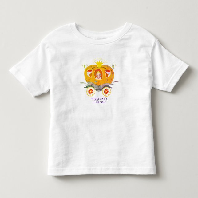 Pumpa Prinsessa Körning Vilda blommor Födelsedag T Shirt (Framsida)