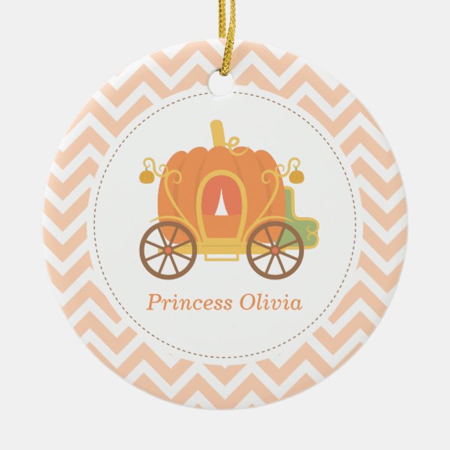 Pumpa Prinsessa Vagn Flickor Rumsdekor Julgransprydnad Keramik (Framsidan)