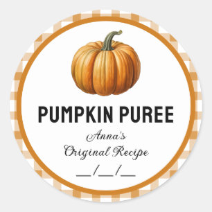 Pumpa-puré med rutigt mönster etikett