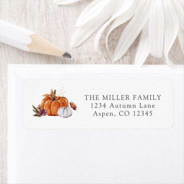 Pumpa Returadressetikett Returadress Etikett (Fall Pumpkins Return Address Label by Painted Paperie
)