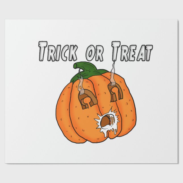 Pumpa rolig stygg present skämt Halloween Presentpapper (Platt)