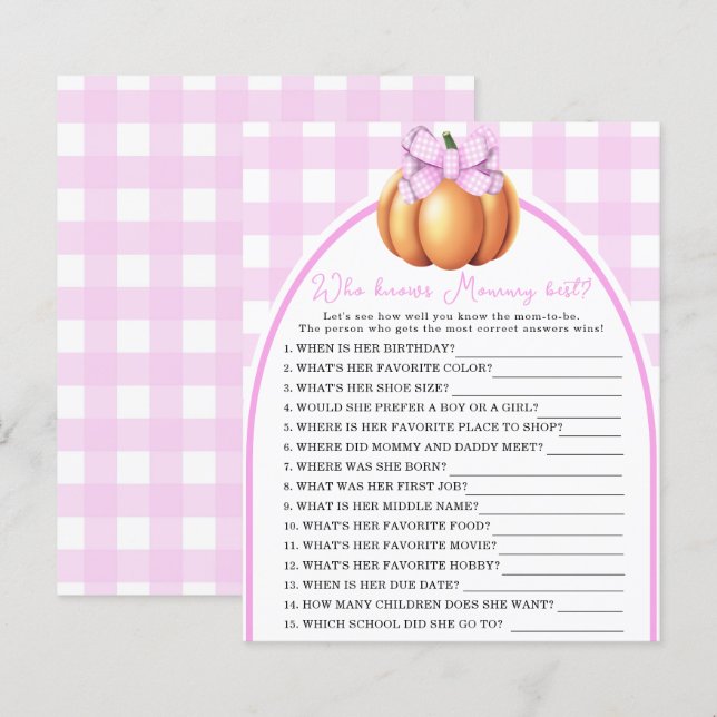 Pumpa rosa båge - Vem vet vem som är mammas bästa (Fram/baksida)