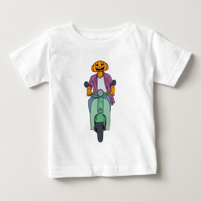 Pumpa ryttare på mintgrön skoter t shirt (Framsida)