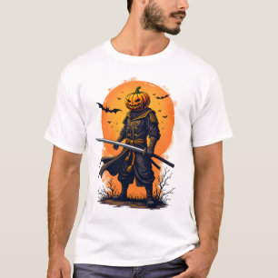 Pumpa Samuraj � Halloween Krigare T-Shirt