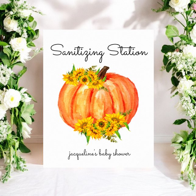 Pumpa Saneringsstation Orange Vit Poster (Skapare uppladdad)
