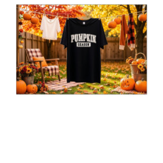 Pumpa Säsong Enkel Höst Varsity Stil Svart T-Shirt