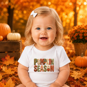 Pumpa Säsong Falska Broderi Bokstäver Flickor T Shirt
