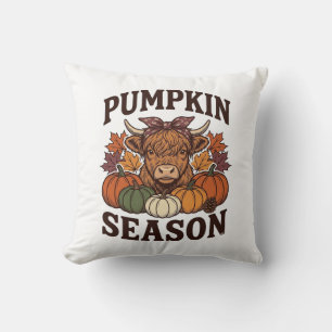 Pumpa Säsong Highland Ko Vintage Höst Tröja_1 Kudde