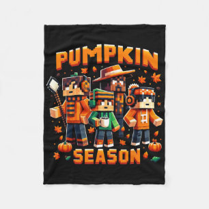 Pumpa Säsong Pixel Spelande Höst Spelare Höst Käns Fleecefilt