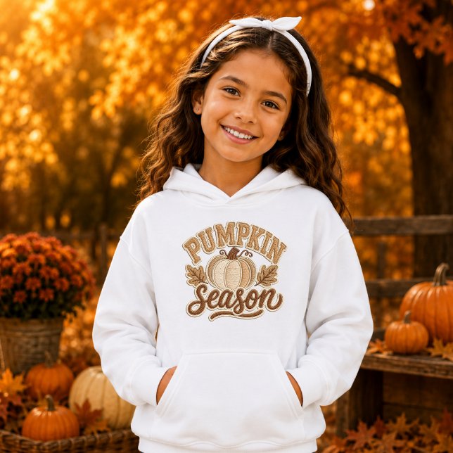 Pumpa Säsong Retro Varsity Lapp Design Barn T Shirt (Skapare uppladdad)