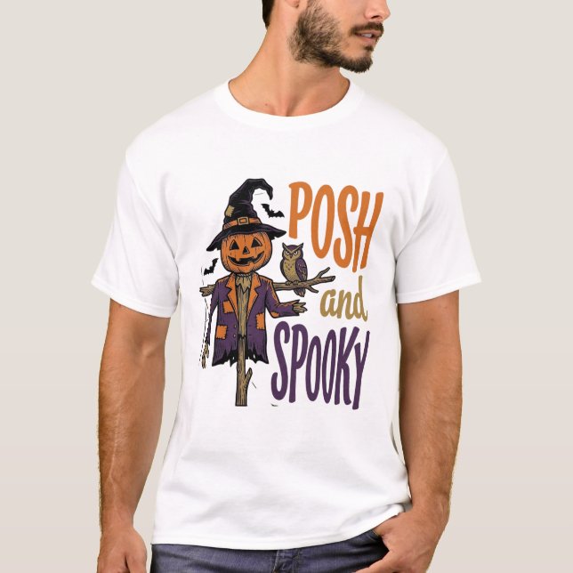 Pumpa Scarecrow Tröja Vintage Gravyr Halloween (Framsida)