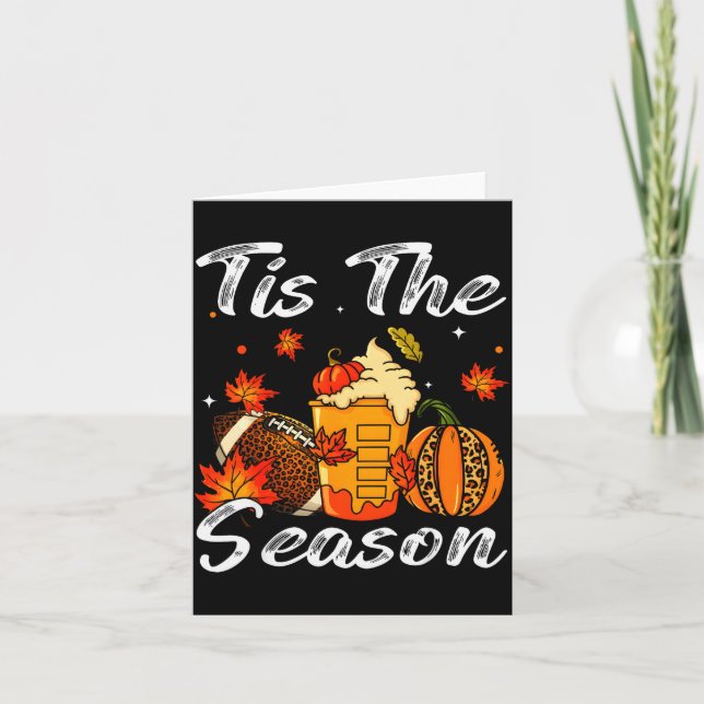 Pumpa Sce Fotboll Tis The Season Höst Thanksgiving Kort (Framsida)
