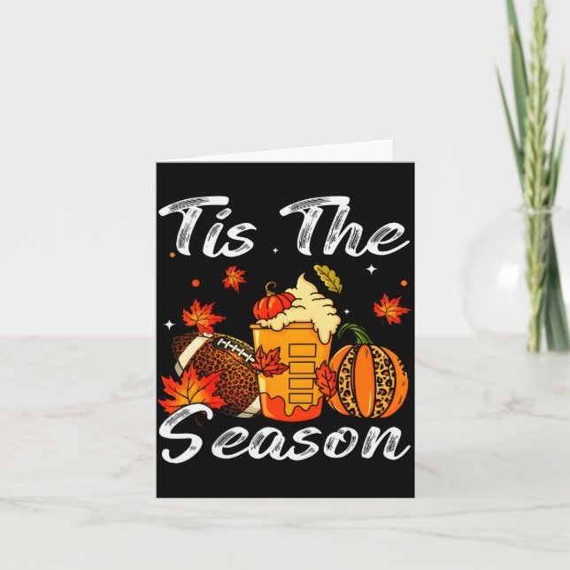 Pumpa Sce Fotboll Tis The Season Höst Thanksgiving Kort (Framsida)