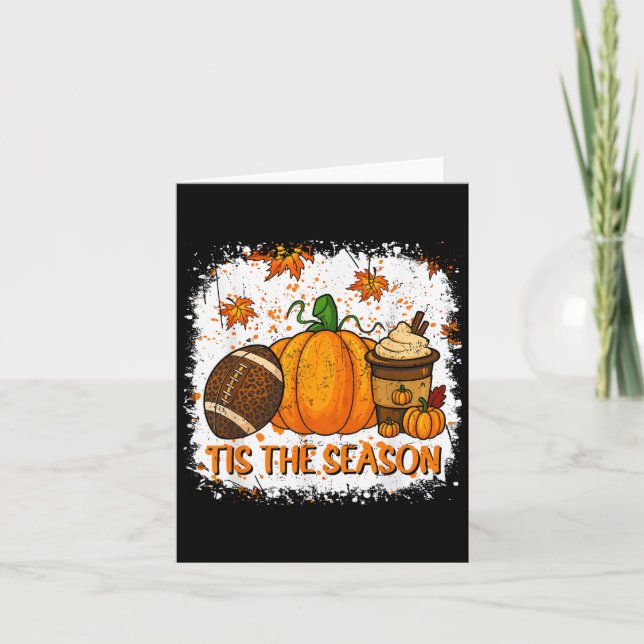Pumpa Sce Fotboll Tis The Season Höst Thanksgiving Kort (Framsida)