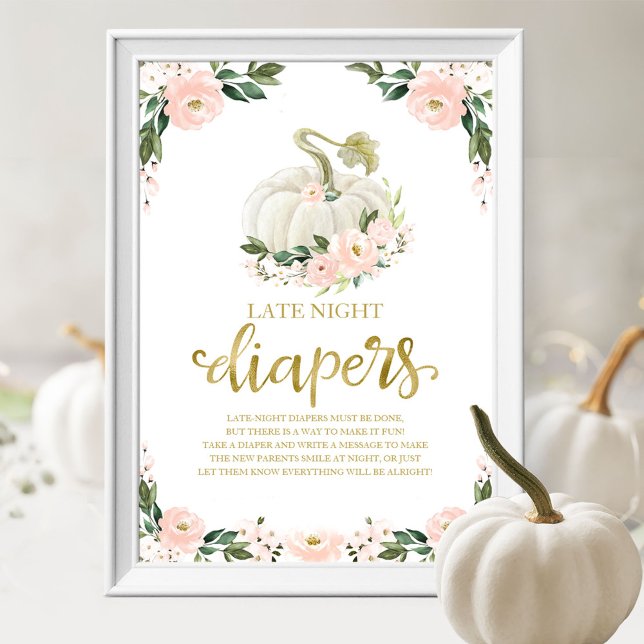 Pumpa-sena-blöjor-barnvaktsspelskylt Poster (Skapare uppladdad)