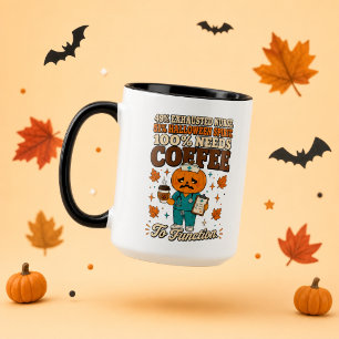 Pumpa Sjuksköterska Halloween Ande Kaffe För Att F Mugg