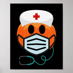 Pumpa Sjuksköterska Rolig Skräck Halloween Sjukskö Poster