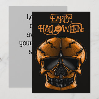 Pumpa Skalle Halloweenfest Inbjudningar
