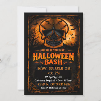 Pumpa Skalle Halloweenfest Inbjudningar