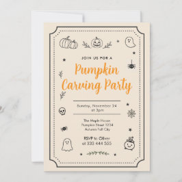 Pumpa Skär Fest Halloween Krafs Inbjudningar