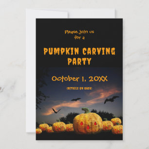 Pumpa Skär Fest halloween Pumpor fladdermöss Julkort