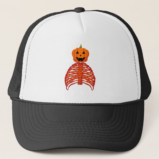 pumpa skelett halloween  keps (Framsida)