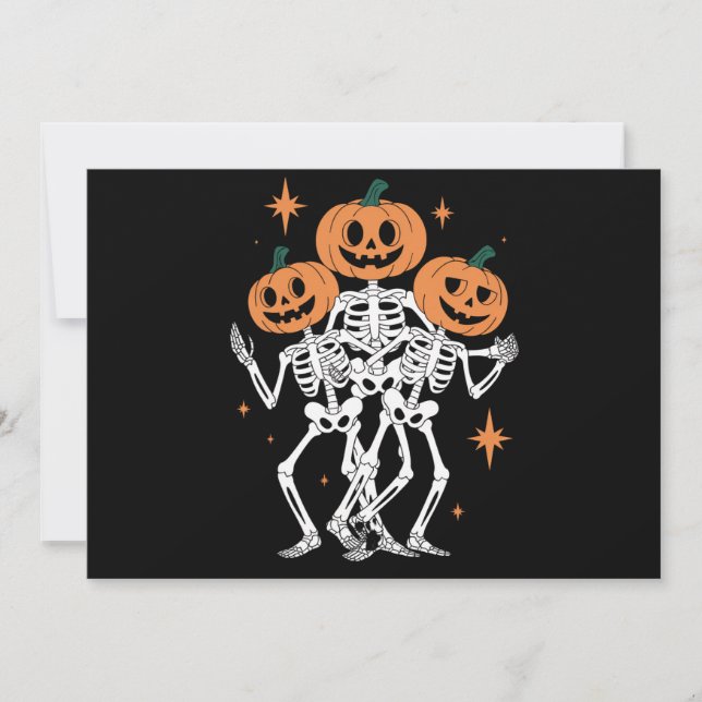 Pumpa Skelett Halloween Pumpa Kuslig Säsong  Inbjudningar (Framsida)