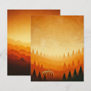 Pumpa Skörd Höstlig Ombre Scrapbok Papper
