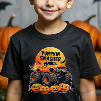 Pumpa Smasher Monster Truck Barn Halloween T Shirt