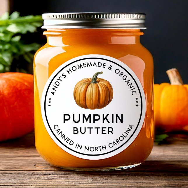 Pumpa smör burk livsmedels etikett (Skapare uppladdad)