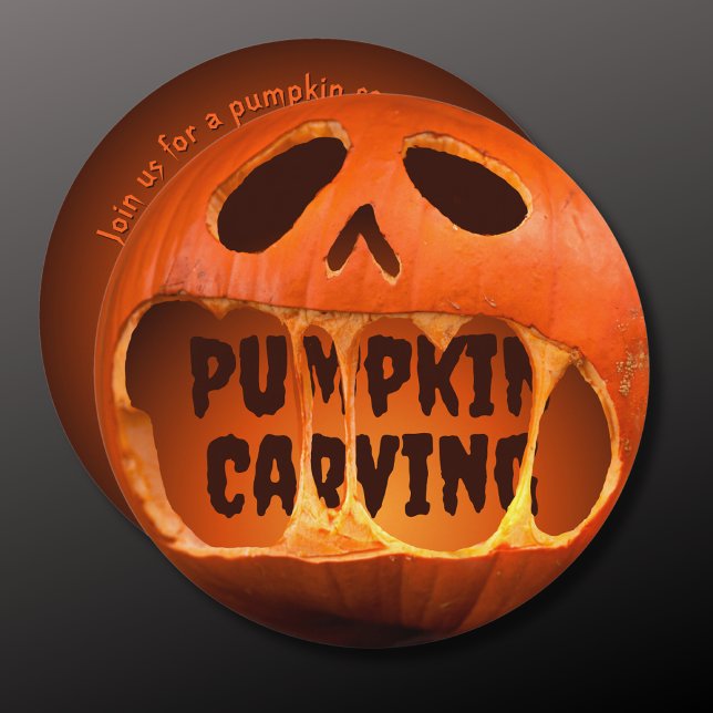Pumpa snidning inbjudan Halloween (Skapare uppladdad)