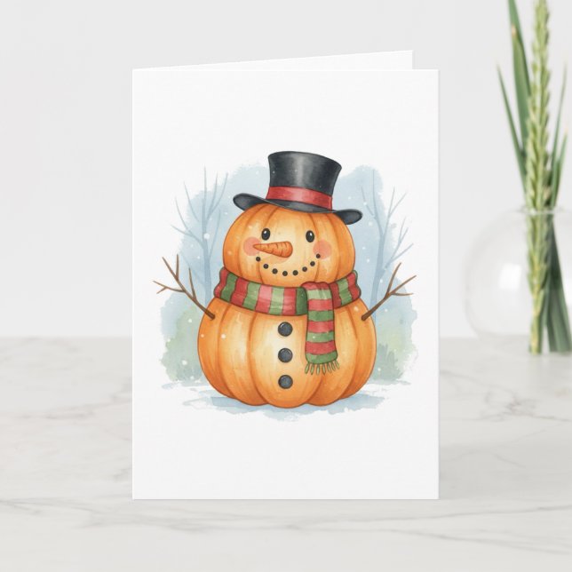 Pumpa snöman kort (Framsida)