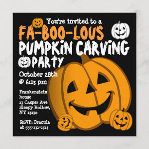 Pumpa som snider halloween festinbjudan inbjudningar