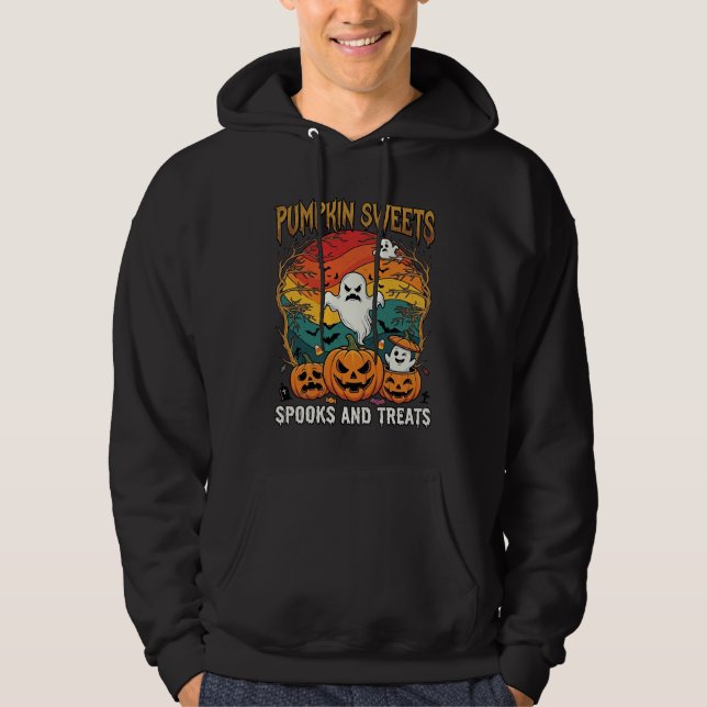Pumpa Sötsaker Spöken Gods Halloween Spöken Pump Hoodie (Framsida)