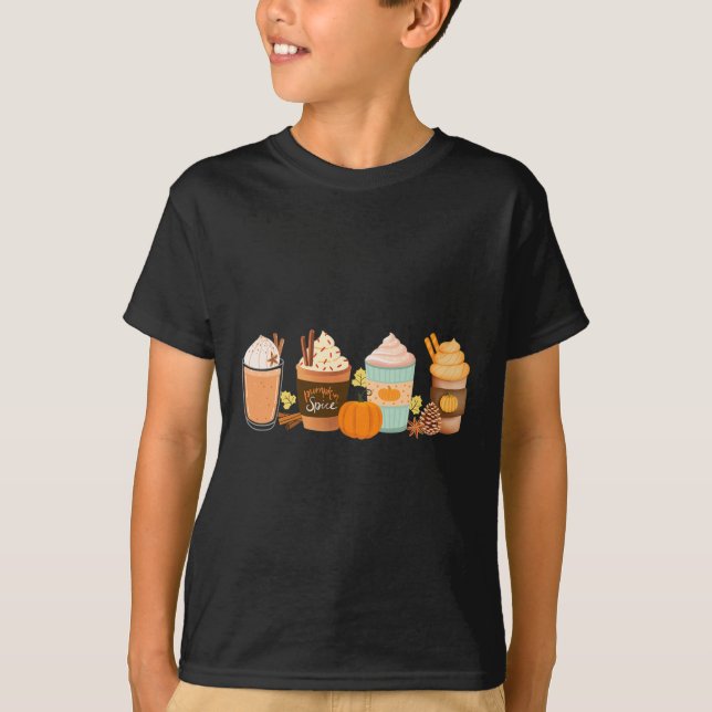 Pumpa Spice Latte Drycker Höst Kaffe Lattes T Shirt (Framsida)