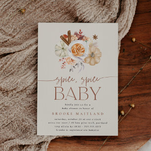 Pumpa "Spice Spice Baby" Bebisdusch Inbjudningar
