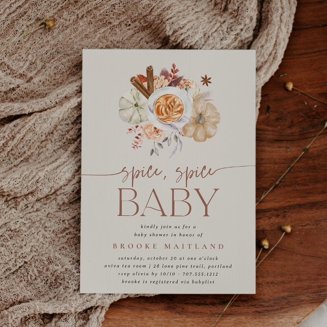 Pumpa "Spice Spice Baby" Bebisdusch Inbjudningar (Skapare uppladdad)