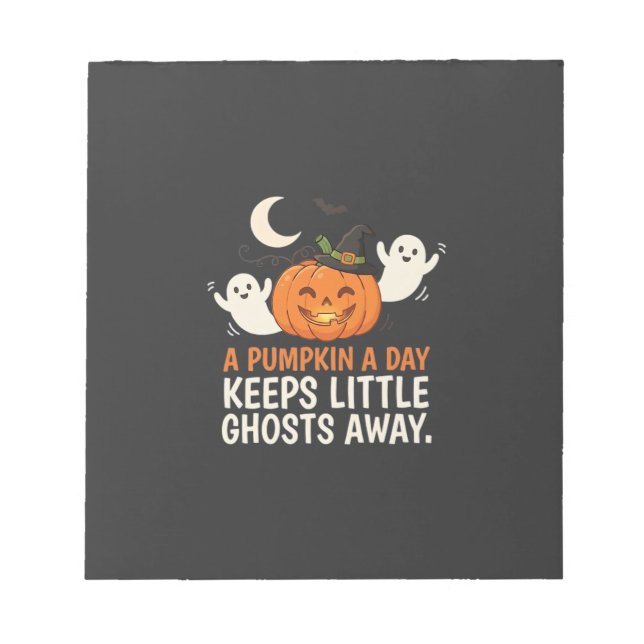 Pumpa Spök Halloween Citat Design_1 Anteckningsblock (Framsida)