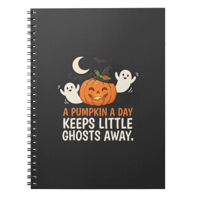 Pumpa Spök Halloween Citat Design_1 Anteckningsbok (Framsidan)